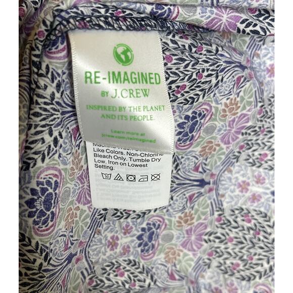 J Crew Liberty of London Fabric Tie-Sleeve Button Front Cotton Shirt Dress XS - Picture 7 of 8